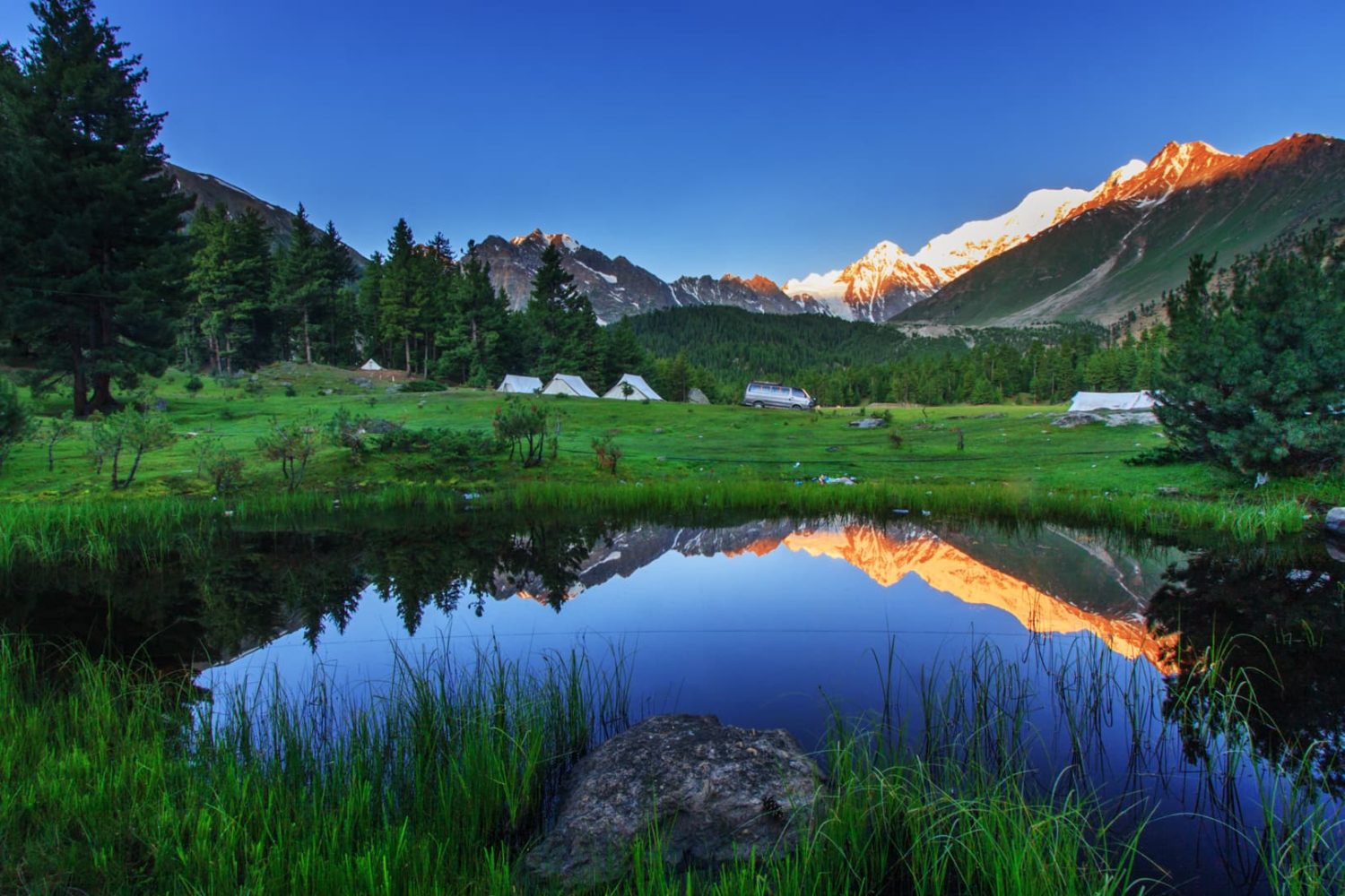 Sunset on Nangaparbat in Rama Astore Valley