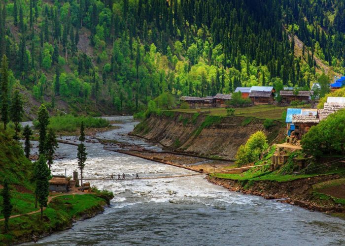 A suspension bridge in Taobat Neelum Valley